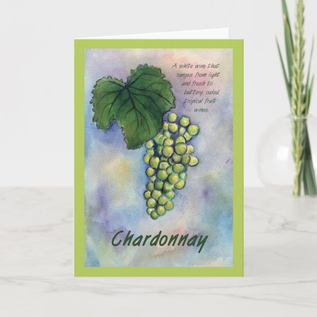 Chardonnay Vin Graph Greeting Card Kort (Framsida)