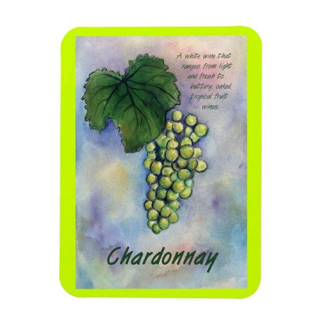 Chardonnay Vin Graphics Painting Art Magnet (Vertikal)