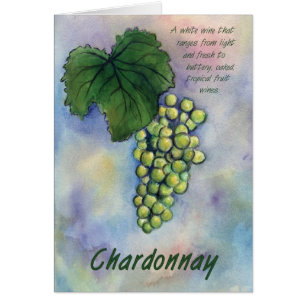 Chardonnay Vin Graps & Description Card Hälsningskort