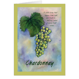 Chardonnay Vin Graps & Description Card Hälsningskort