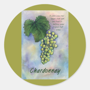 Chardonnay Vin Graps & Description Fastcker Runt Klistermärke