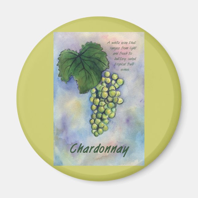 Chardonnay Vin Graps & Description Magnet (Framsidan)