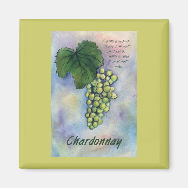 Chardonnay Vin Graps & Description Magnet (Framsidan)