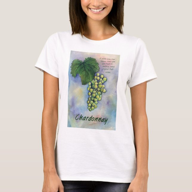 Chardonnay Vin Graps & Description Shirt T-shirt (Framsida)