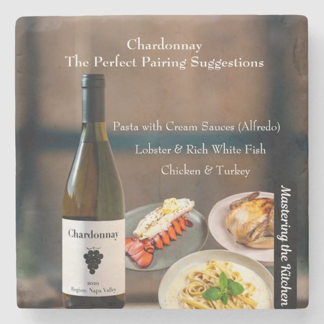Chardonnay Vinparning/Mastering the Kitchen Stenunderlägg (Framsidan)