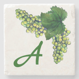 Chardonnay White Vin Graphics Anpassningsbar Monog Stenunderlägg
