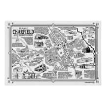 Charfield Village Karta Poster