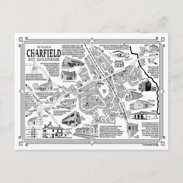 Charfield Village Karta vykort (Framsida)