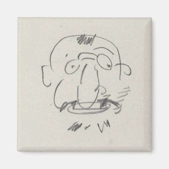 Charge de Lautrec par Lui-Meme (papper penna) Magnet (Framsidan)