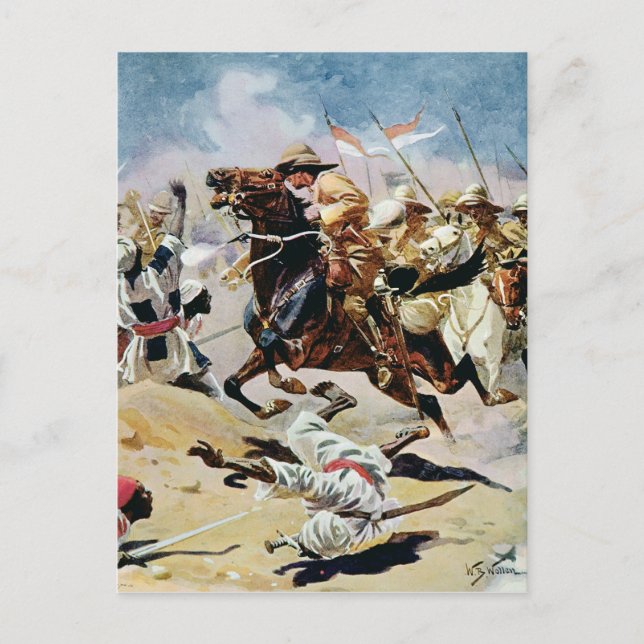 Charge of the 21st Lancers at Omdurman Vykort (Framsida)