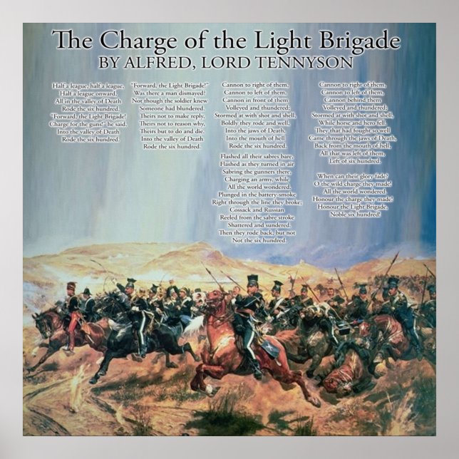 Charge of the Light Brigade Dikt Alfred Lord T Poster (Framsidan)
