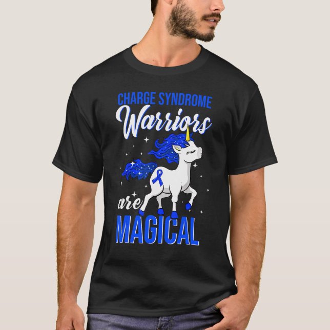 Charge Syndrome Awareness Warrior Unicorn T Shirt (Framsida)