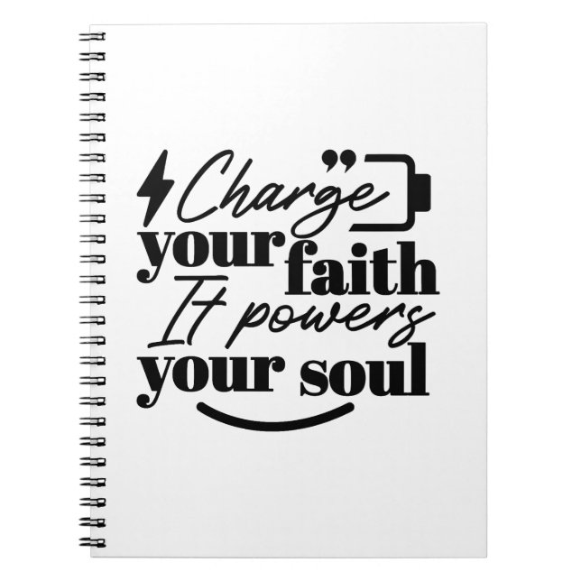 Charge Your Faith – Christian Inspirational Quote  Anteckningsbok (Framsidan)