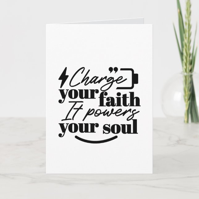 Charge Your Faith – Christian Inspirational Quote  Kort (Framsida)