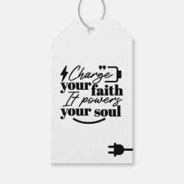 Charge Your Faith – Christian Inspirational Quote Presentetikett