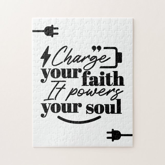 Charge Your Faith – Christian Inspirational Quote  Pussel (Vertikal)