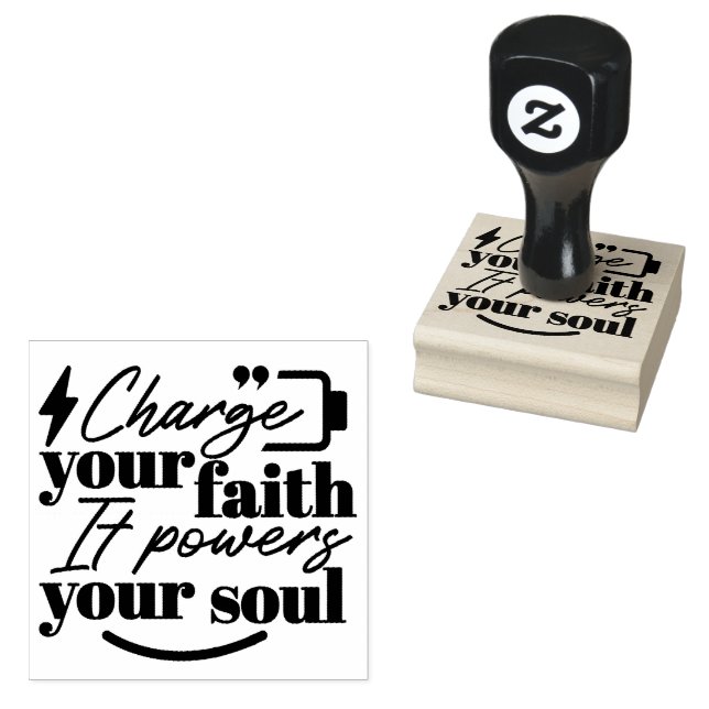 Charge Your Faith – Christian Inspirational Quote  Stämpel (Stämplad)