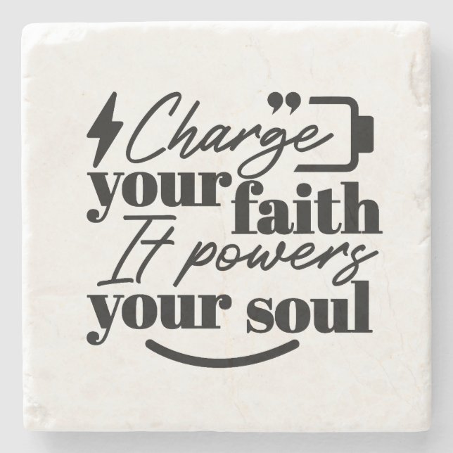 Charge Your Faith – Christian Inspirational Quote  Stenunderlägg (Framsidan)