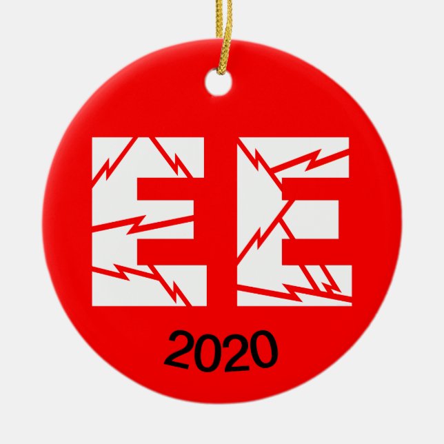 Charged EE Electrical Engineering Julgransprydnad Keramik (Framsidan)