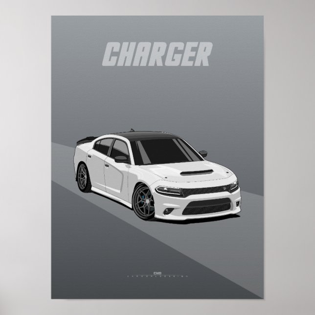Charger Modern American Muscle Illustration Poster (Framsidan)