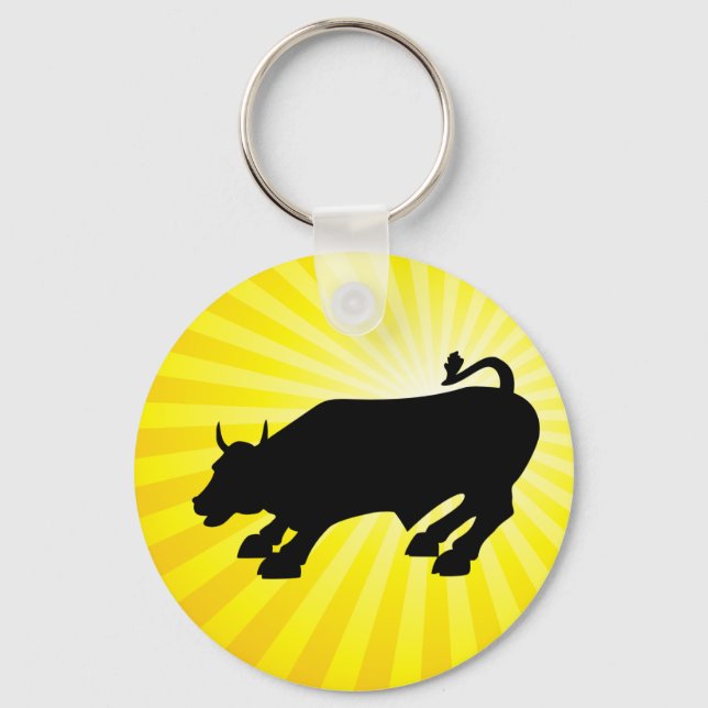 Charging Black Bull i Wall street Nyckelring (Framsida)