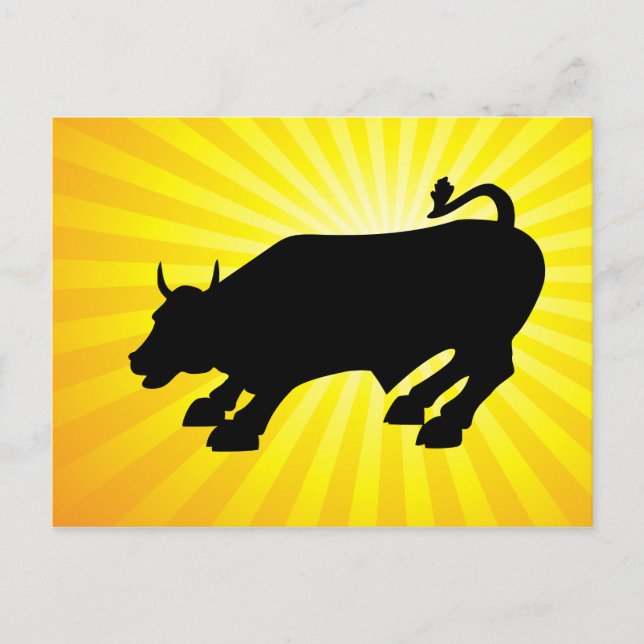 Charging Black Bull i Wall street Vykort (Framsida)