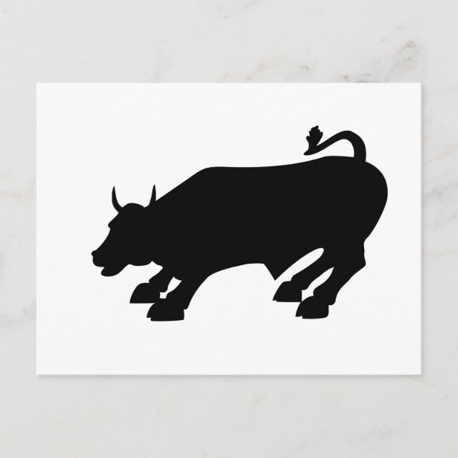 Charging Black Bull i Wall street Vykort (Framsida)