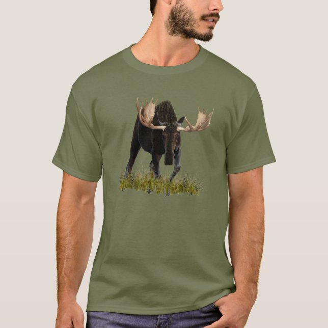 Charging Bull Moose Tee Shirt (Framsida)
