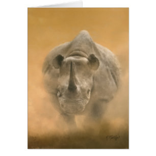 Charging Rhino - Pastels Hälsningskort