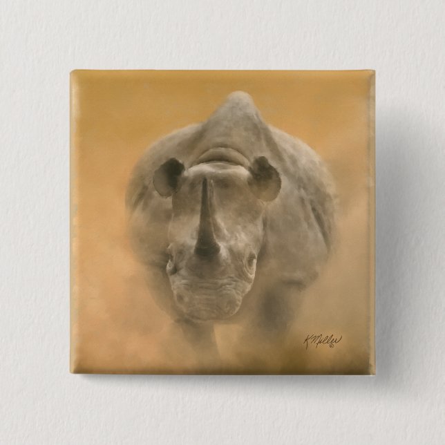 Charging Rhino - Pastels Knapp (Framsida)