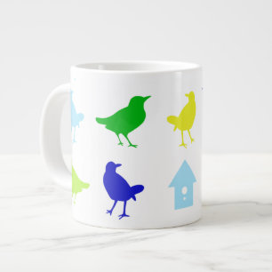 Chariklia Zarris målning av Färgad Birds Jumbo Mugg