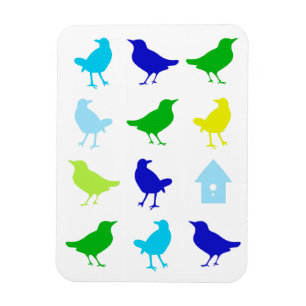 Chariklia Zarris målning av Färgad Birds Magnet
