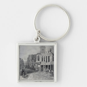 Charing kor, 1830 fyrkantig silverfärgad nyckelring