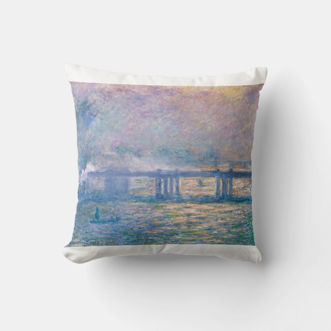 Charing Kor Bridge av Claude Monet Kudde (Framsida)
