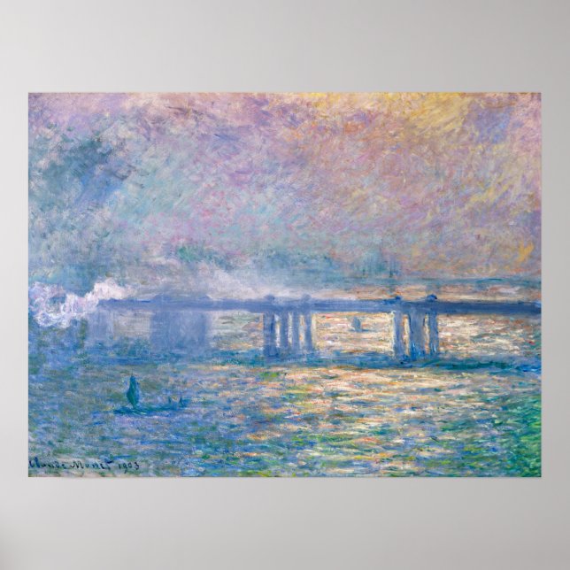 Charing Kor Bridge av Claude Monet Poster (Framsidan)