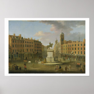 Charing Kor, med statyn Kung Charles I a Poster