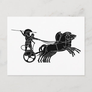 Chariot (hästvagn), grekisk relief design vykort