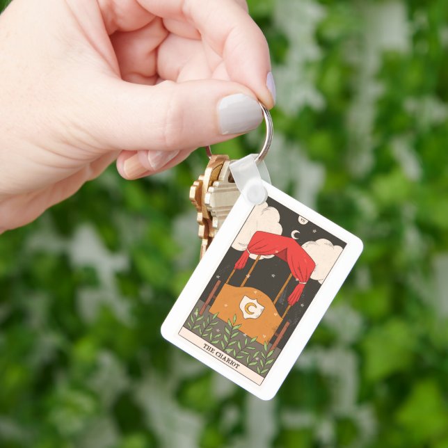 Chariot major arcana tarot card keepsak nyckelring (Hand)