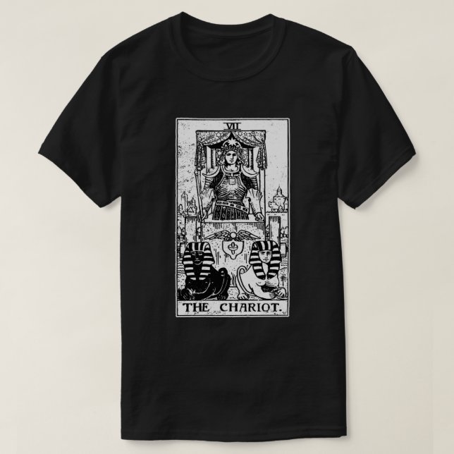 Chariot Tarot Card - Major Arcana - förmögenhet T Shirt (Design framsida)