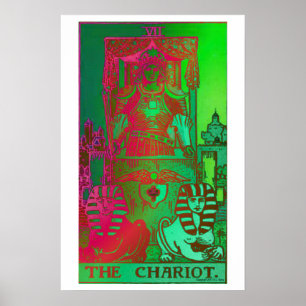 Chariot Tarot Card Psychedelic Poster