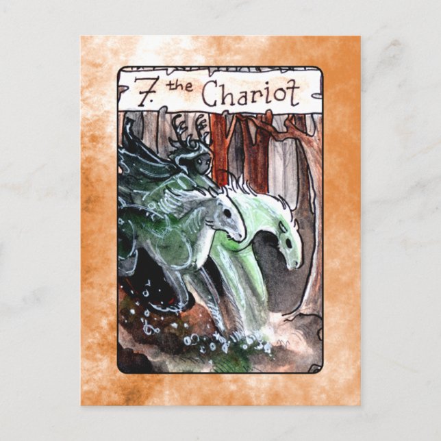 Chariot Tarot Card Vykort (Framsida)