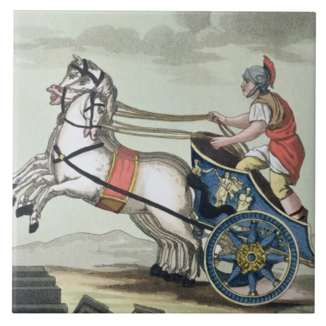 Charioteer från "L'Antica Roma", 1825 (färg tände Kakelplatta (Framsidan)