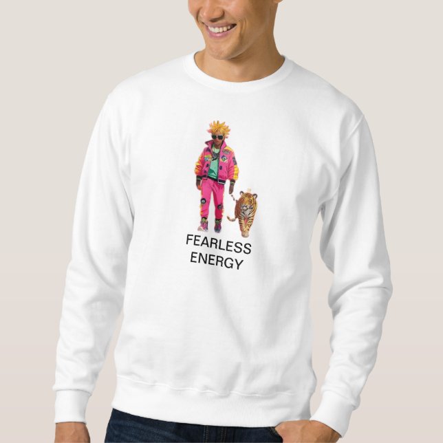 Charisma Tiger T-shirt – Djärv Dopaminestil  Lång Ärmad Tröja (Framsida)