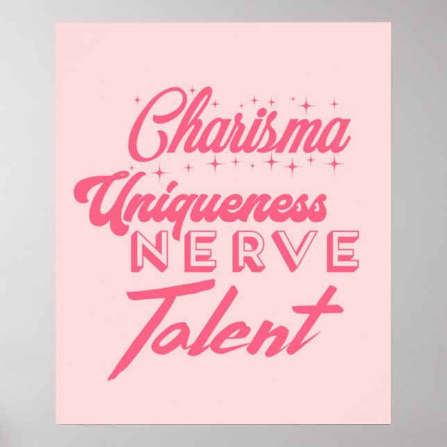 Charisma uniqueness nerve and talent poster (Framsidan)