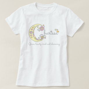 Charissa-flickorna namn-dekorativ anpassningsbar t shirt