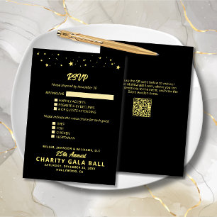 Charity Fundraiser Gala Event Black Guld OSA Kort