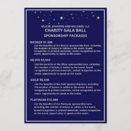 Charity Gala Boll Sponsorship Blue Silver Star Meddelande