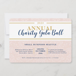 CHARITY GALA elegant BOLL, flotta rosa guld Inbjudningar