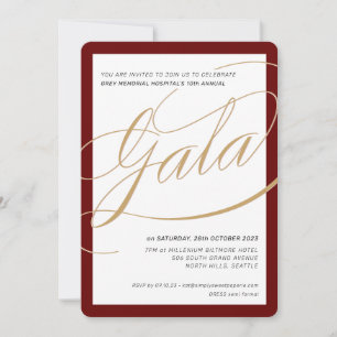 CHARITY GALA elegant - formell kalligrafmaron Inbjudningar