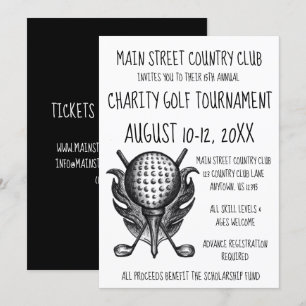 Charity Golf Tournament Sport Event Boll Klubbs Inbjudningar